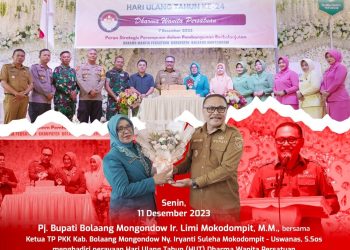 Didampingi Ketua TP PKK Bolmong, Bupati Limi Hadiri Perayaan HUT DWP ke-24