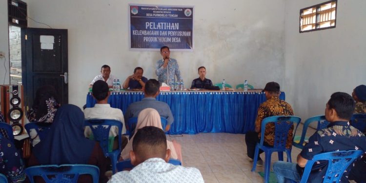 Pemdes Purworejo Tengah Gelar Pelatihan Kelembagaan dan Penyusunan Produk Hukum Desa