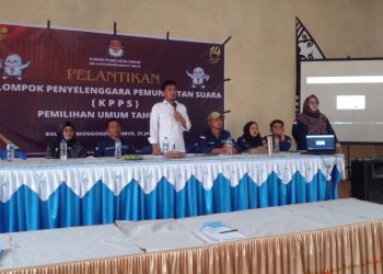 Ketua KPU Boltim Hadiri Pelantikan KPPS Pemilu 2024 Kecamatan Modayag