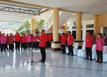 Pimpin Apel Perdana 2024, Ini Pesan Bupati Limi Mokodompit