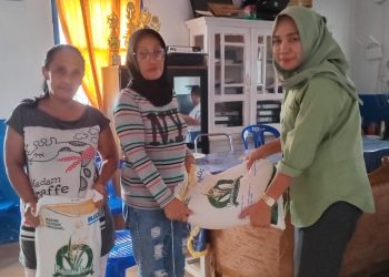 Pemdes Modayag II Salurkan Bantuan Pangan Beras Tahap V kepada 161 KPM