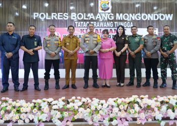 Pj Bupati Bolmong Hadiri Kenal Pamit Kapolres