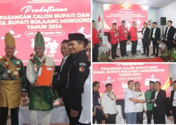 Tiga Paslon Resmi Mendaftar di KPU Bolmong