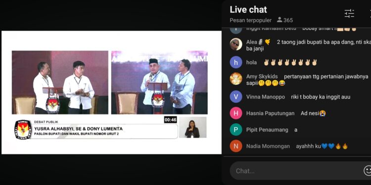 Sedang Berlangsung Debat Paslon Pilkada Bolmong, Cek Disini Link Live Streaming