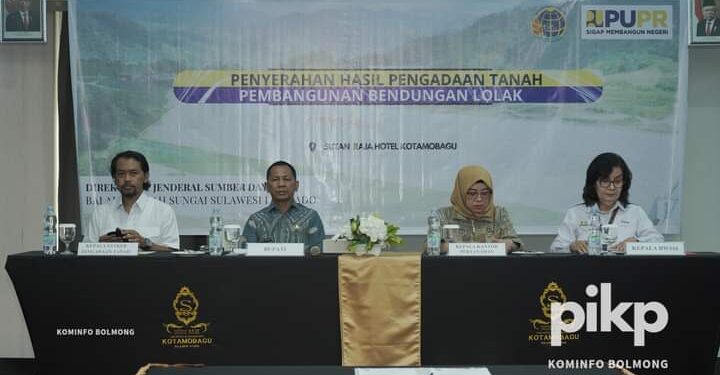 Pj Bupati Hadiri Penyerahan Pengadaan Tanah Bendungan Lolak