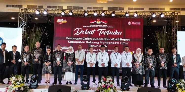 KPU Boltim Sukses Gelar Debat Terbuka Calon Bupati dan Wakil Bupati Tahap Pertama