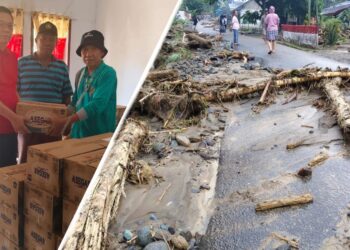Tonny Tumbelaka Bantu Ratusan Dus Air Bersih untuk Warga Terdampak Banjir di Bolmong
