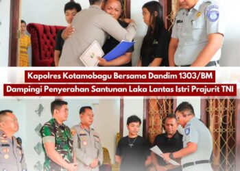 Dampingi Penyerahan Santunan Laka Lantas, Kapolres Bersama Dandim 1303 BM Sampaikan Belasungkawa