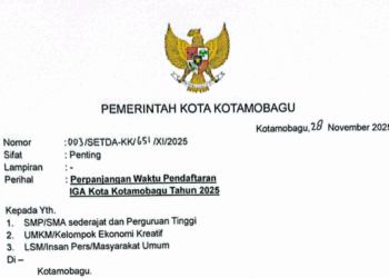 Pendaftaran Lomba IGA Kota Kotamobagu Resmi Diperpanjang