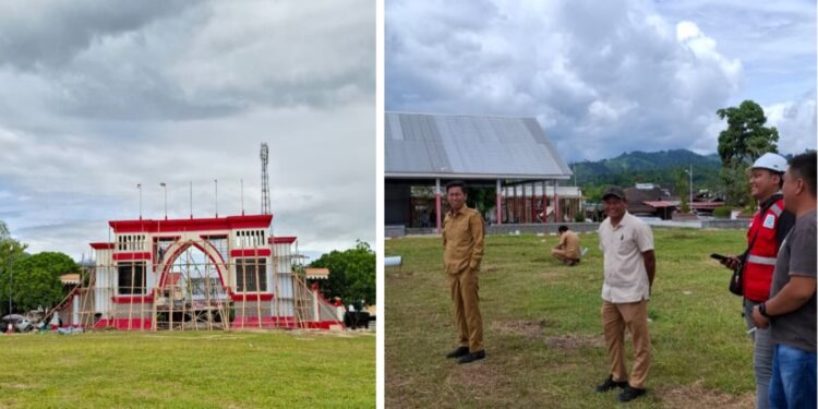 Tinjau Ulang Proyek Alun-alun Molibagu, Bupati Iskandar Tegaskan Harus Selesai Tepat Waktu